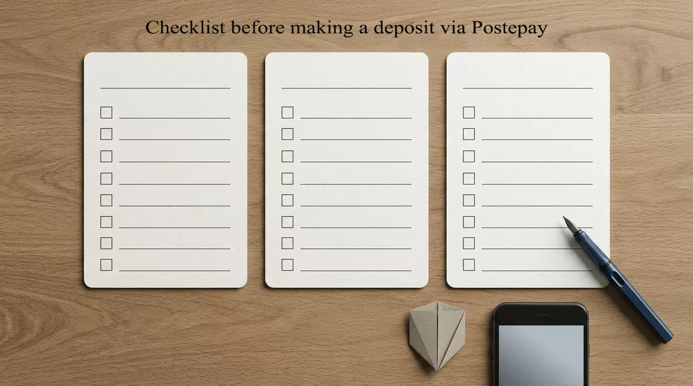 Checklist di controllo prima del deposito con Postepay